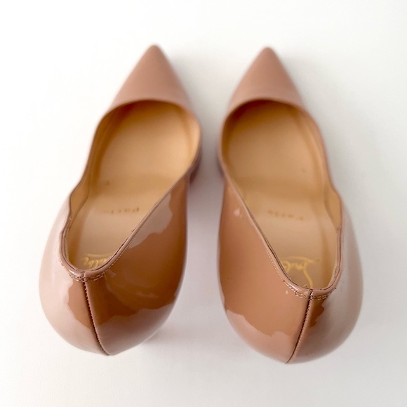 CHRISTIAN LOUBOUTIN || Pigalle 100 Patent Nude Pointed Pumps High Heel US 9 - Picture 6 of 14
